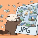 大小さまざまな写真を同じ形のJPGフレームに入れ替えるラッコ