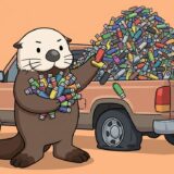 USBメモリをトラックに山盛り投げ込むラッコ