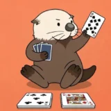 トランプ・スピードゲームをするラッコ