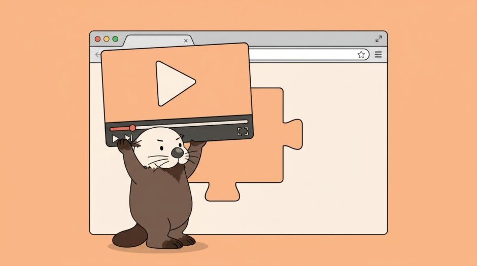 動画プレーヤーをブラウザ画面にはめ込むラッコ