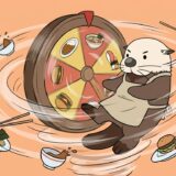 夜ご飯ルーレットを回しすぎて自分も竜巻のように回転するラッコ