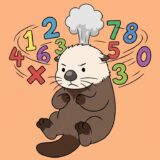 両手両足の指を折りながら高速暗算して頭から湯気を出すラッコ