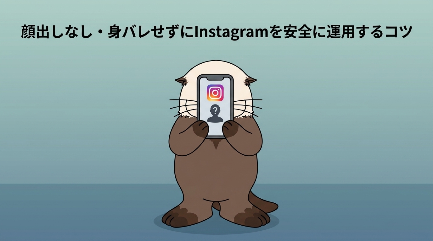 顔出しなしで安全にInstagramを運用するコツを解説するラッコの図解