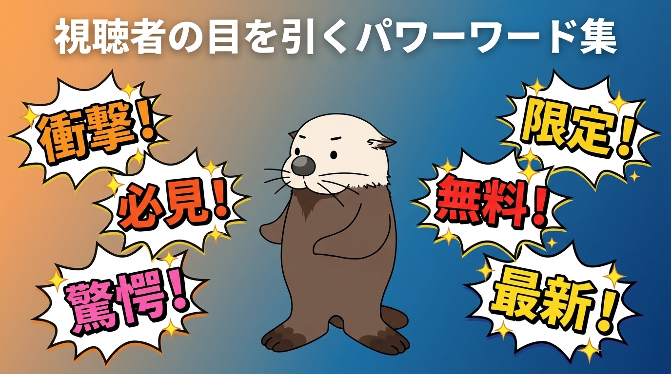 YouTubeタイトルのパワーワードを示す画像