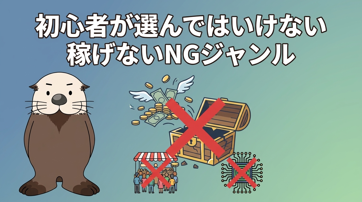 初心者が選んではいけないNGジャンルを示す画像