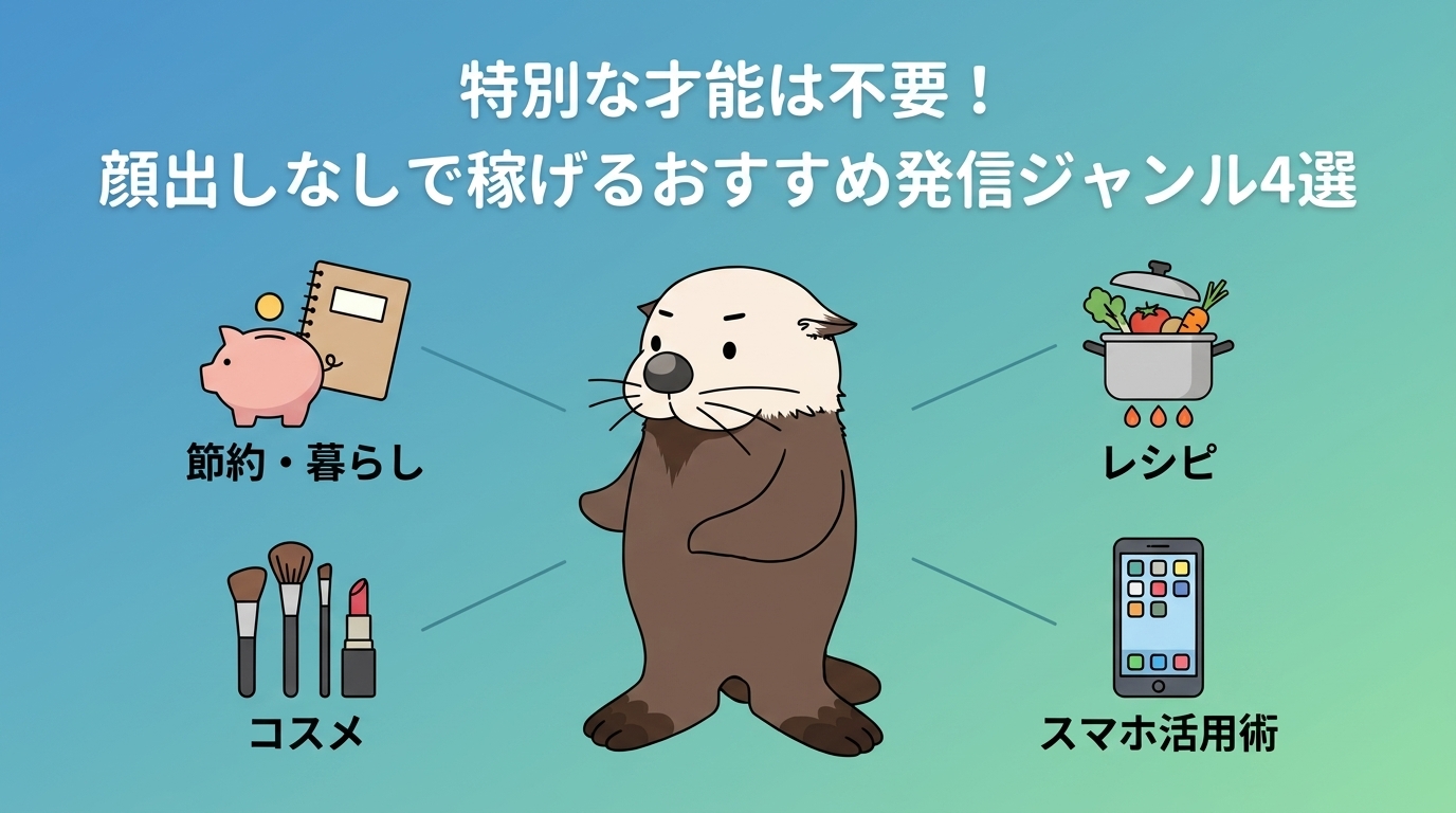 顔出しなしで稼げる発信ジャンル