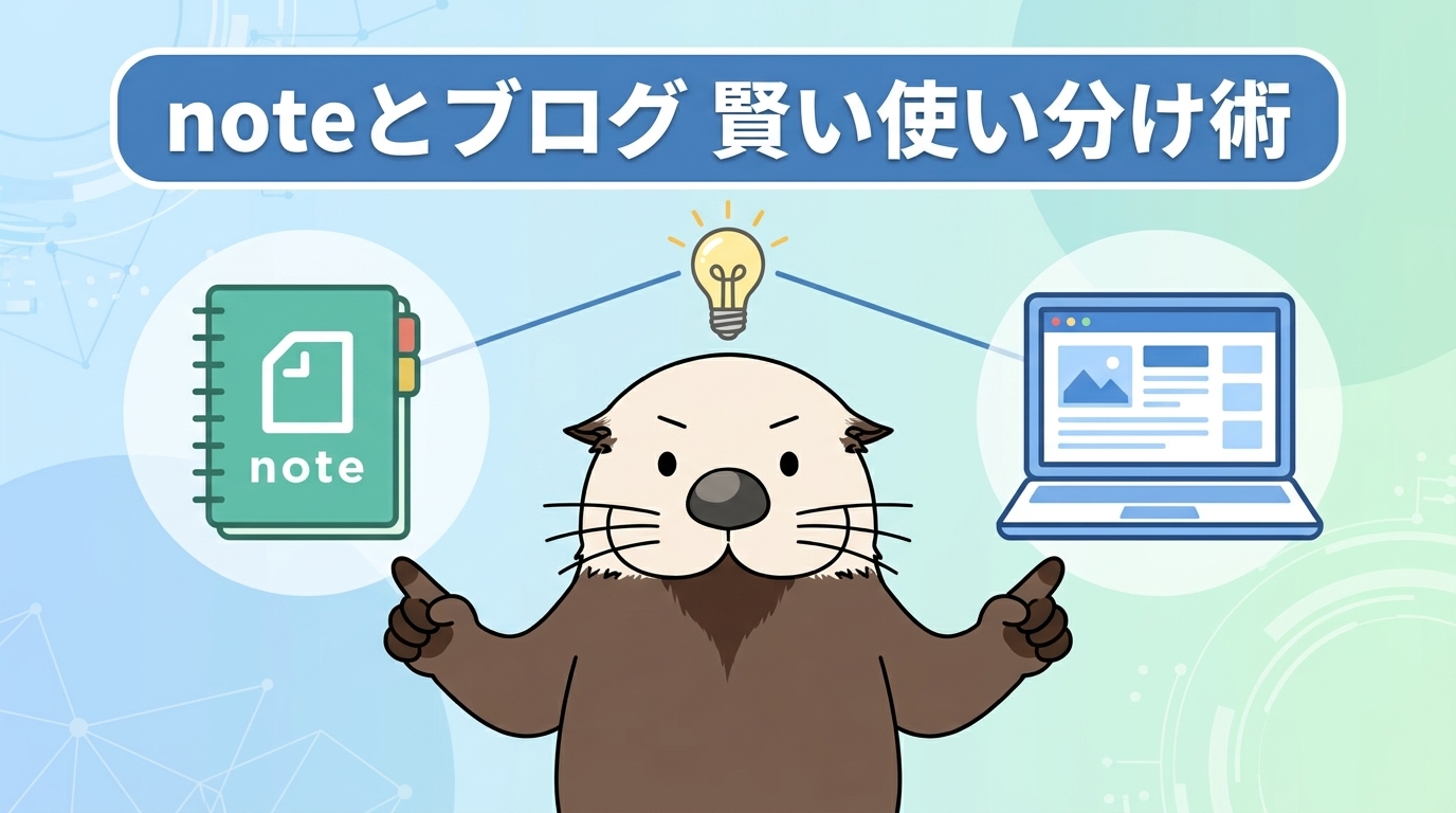 noteとブログの使い分けと賢い併用方法を解説するラッコの図解