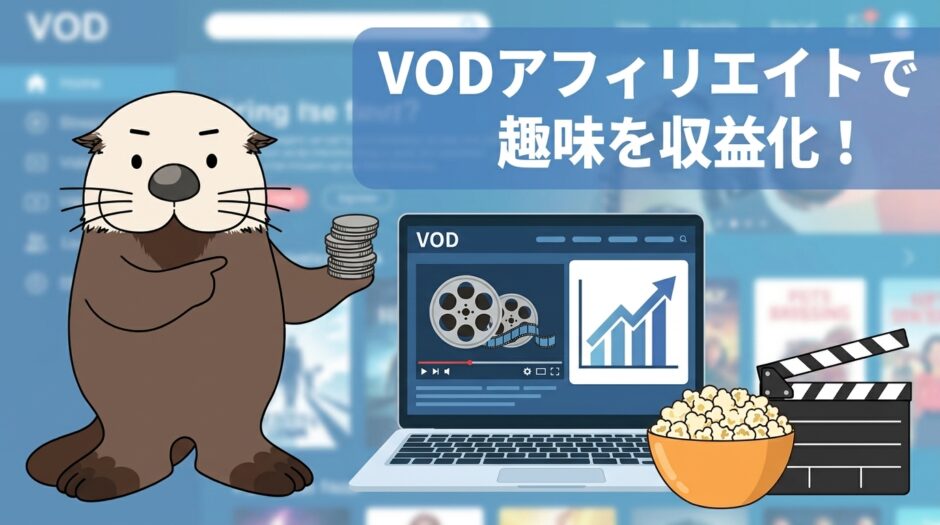 ラッコが解説する、VODアフィリエイトの収益化戦略と記事の書き方を示す図解