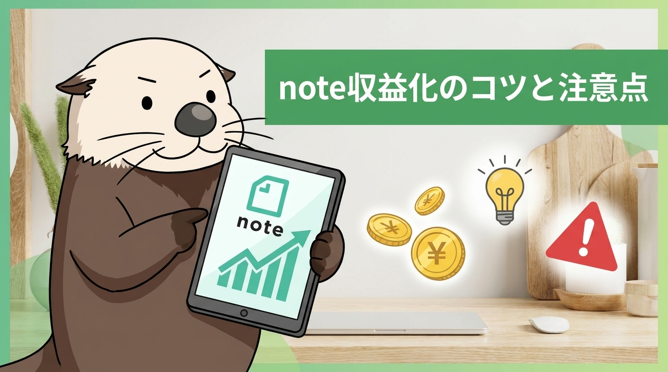 noteで着実に収益を伸ばすためのコツと注意点をラッコが解説する図解