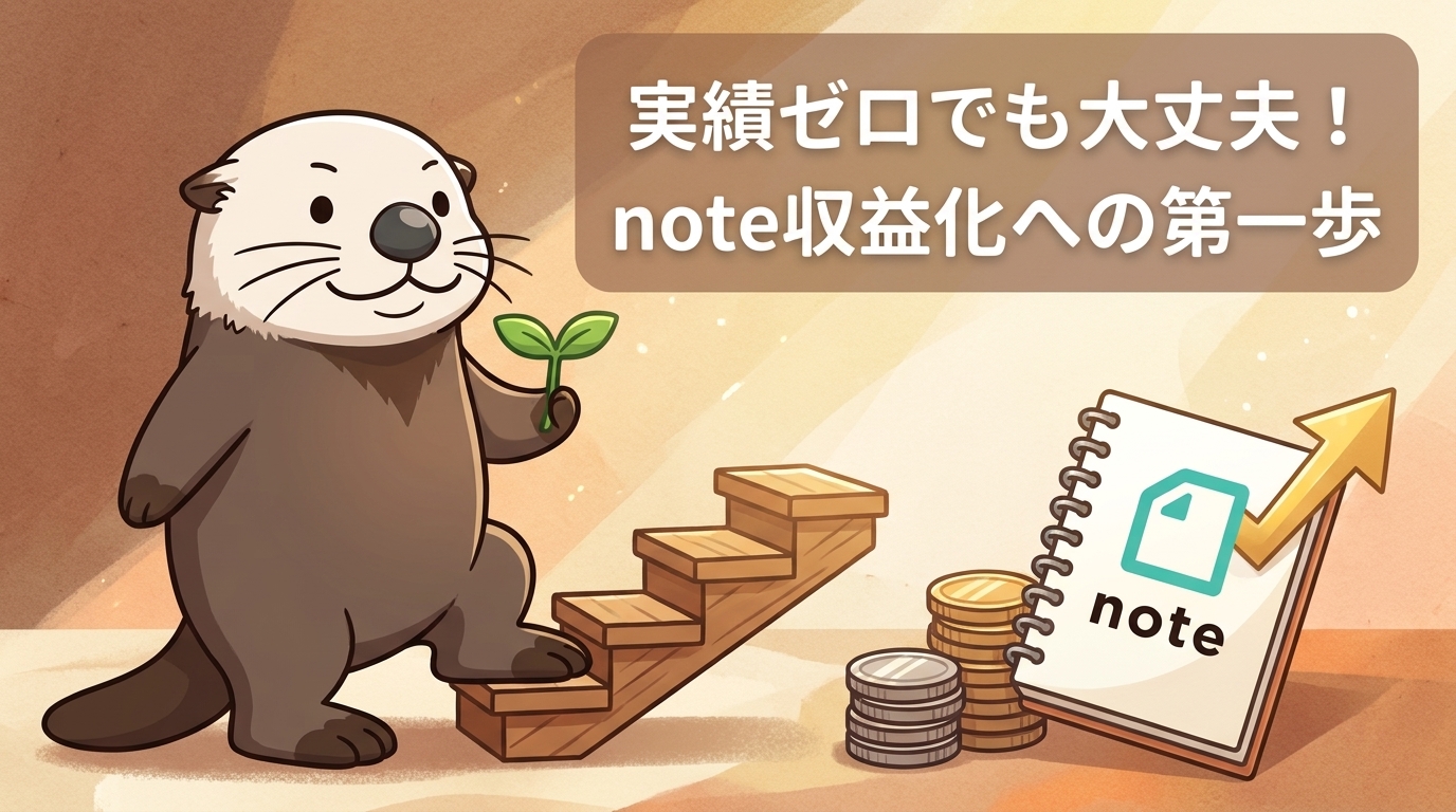 実績ゼロからnote収益化への第一歩を踏み出す正しい手順をまとめたラッコの図解