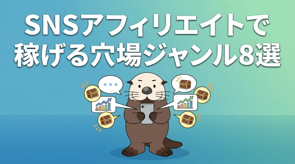 SNSアフィリエイトで稼げる穴場ジャンル8選！強敵不在のブルーオーシャン発掘術