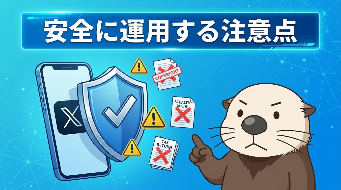 Xを安全に収益化する注意点の見出し画像