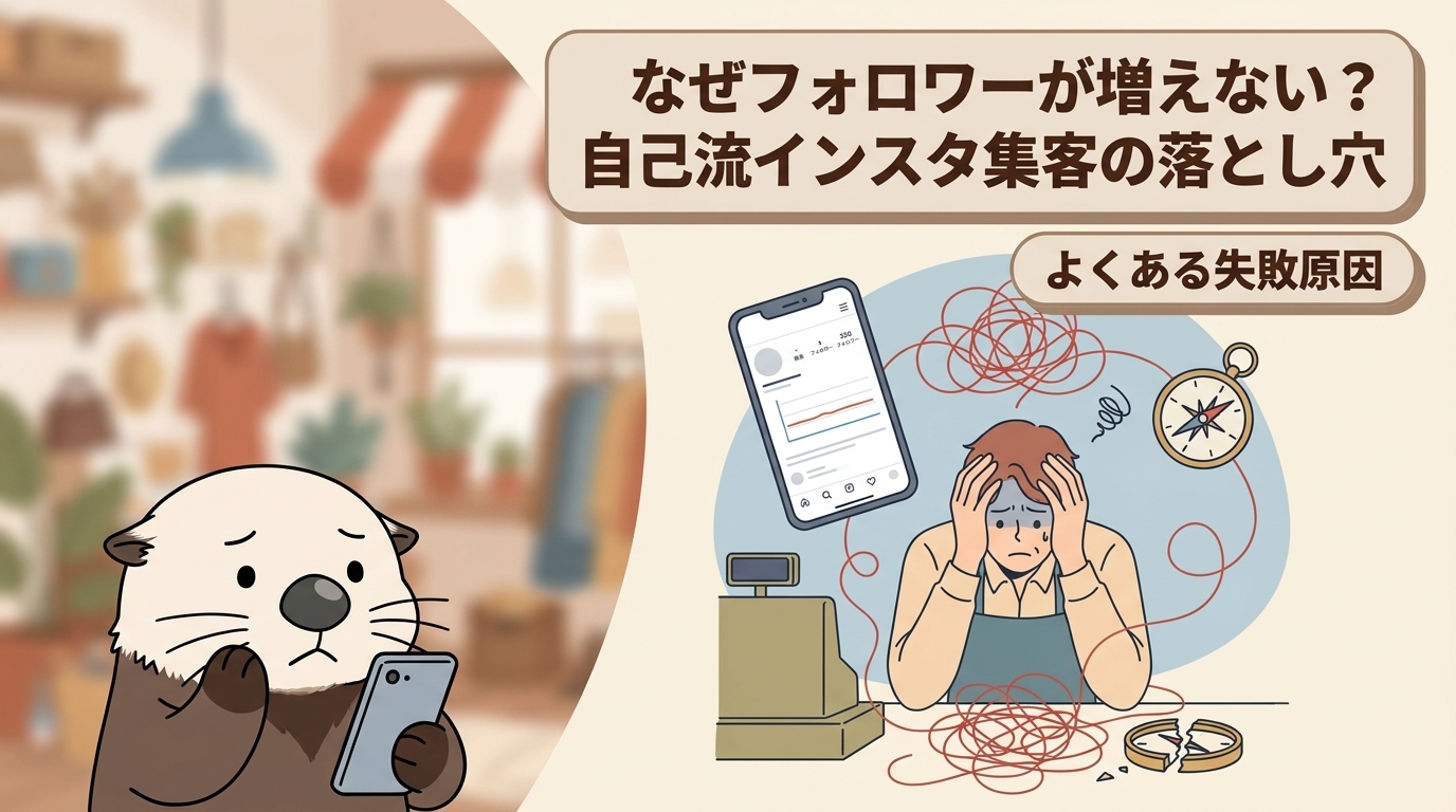 インスタ集客のよくある失敗原因を表す見出し画像