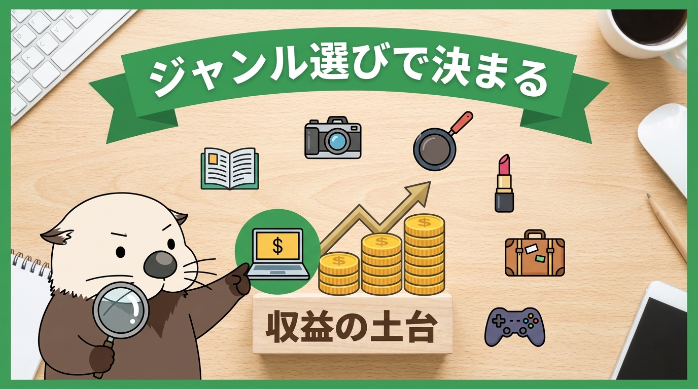 ブログの収益化はジャンル選びで決まることを示す見出し画像