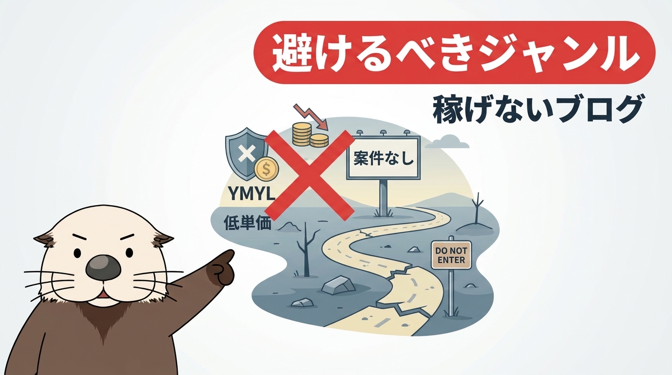 初心者が避けるべき稼げないブログジャンルを示す見出し画像