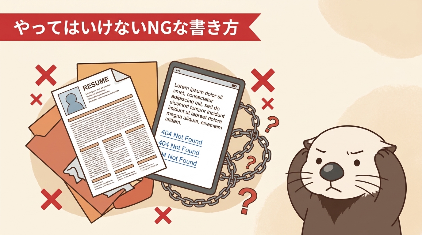インスタ自己紹介のNGな書き方を示す画像