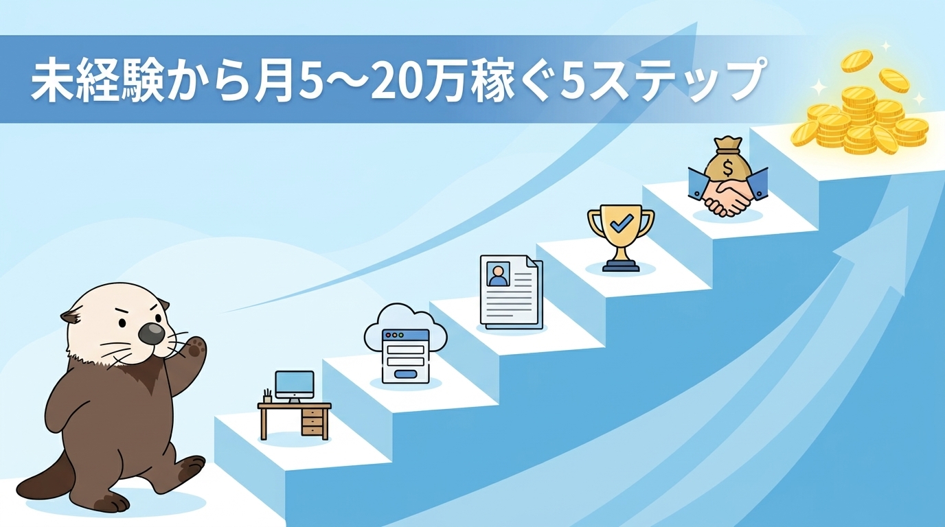 未経験から稼ぐための5ステップのイメージ