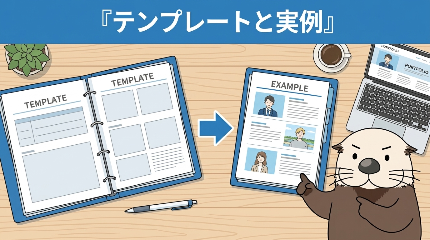 ポートフォリオのテンプレートと実例