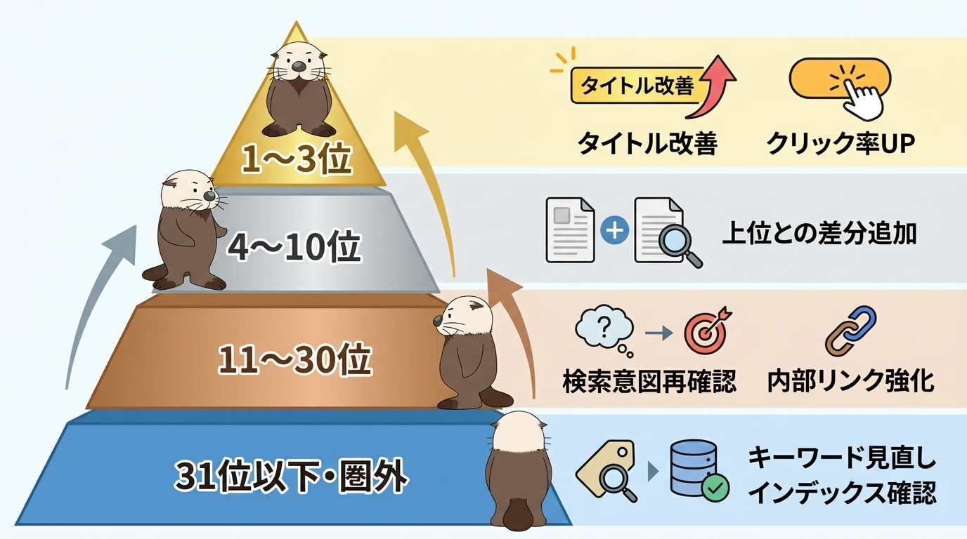 順位帯ごとのリライト施策