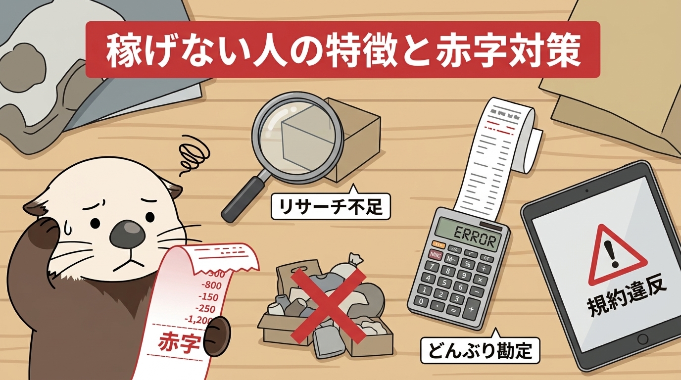せどりで稼げない人の特徴と赤字を防ぐ方法