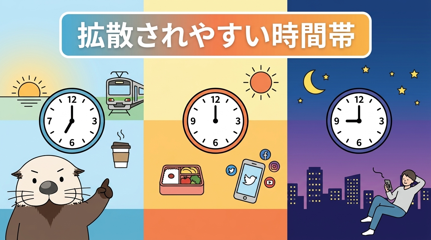 Xで拡散されやすい時間帯